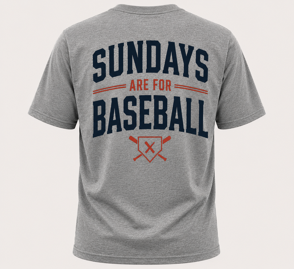 Sundays Are for Baseball Athletic Tee (Grey)