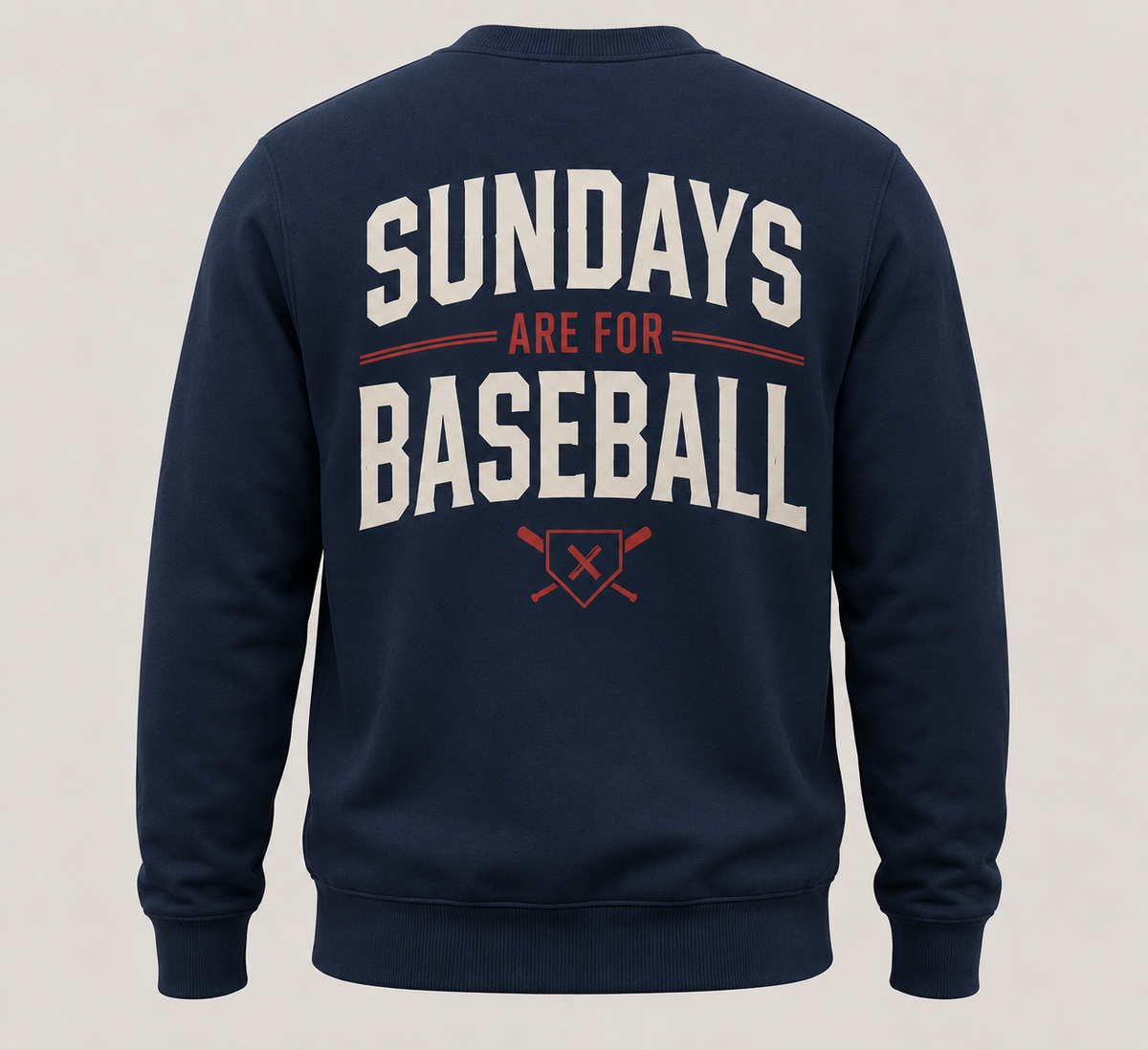 Sundays Are for Baseball Crewneck Sweatshirt (Navy)
