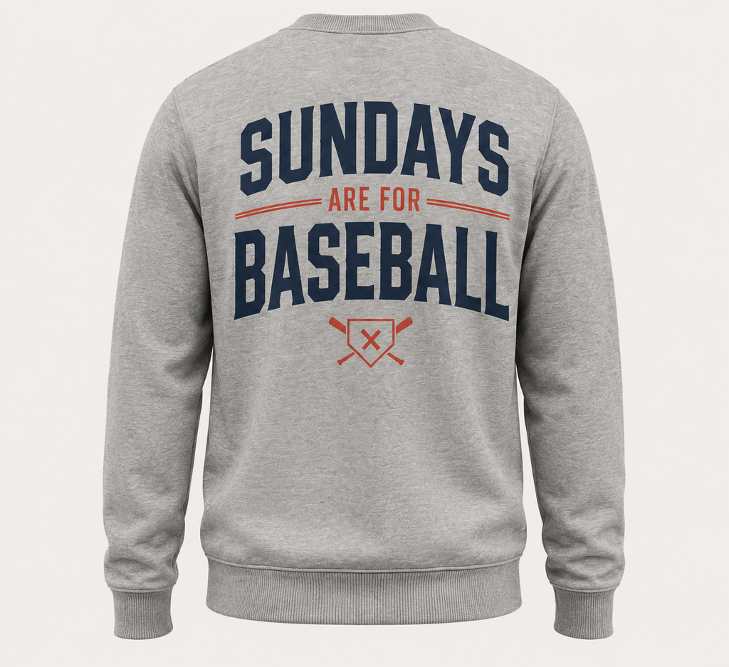 Sundays Are for Baseball Crewneck Sweatshirt (Grey)