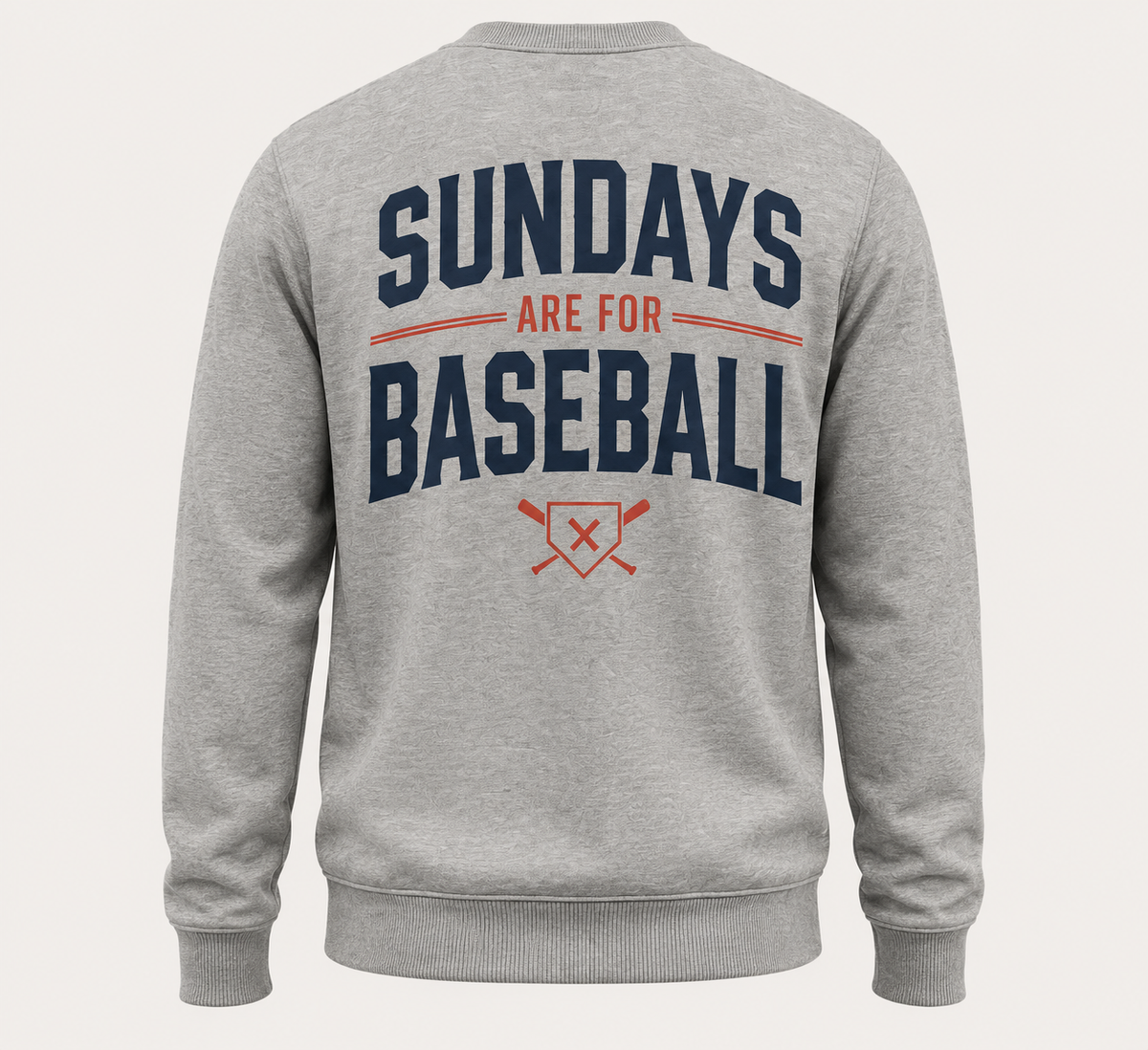 Sundays Are for Baseball Crewneck Sweatshirt (Grey)